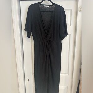 All in Favor Black Dress- midi